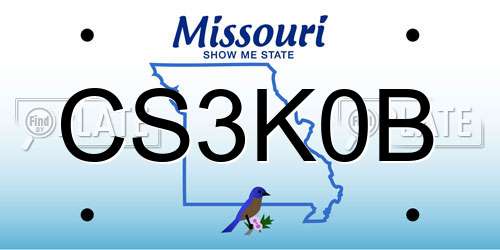 CS3K0B Missouri License Plate