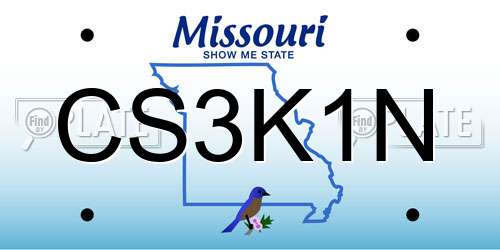 CS3K1N Missouri License Plate