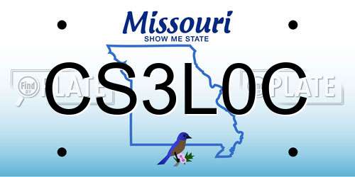 CS3L0C Missouri License Plate