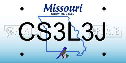 CS3L3J Missouri License Plate
