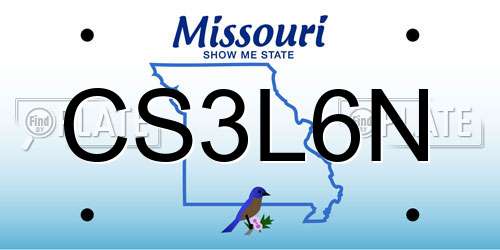 CS3L6N Missouri License Plate