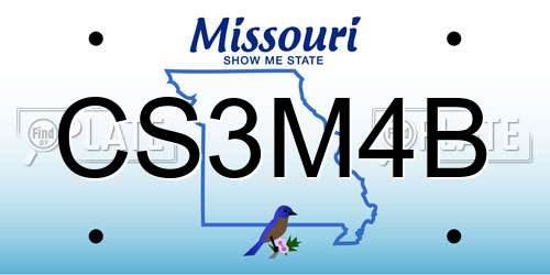CS3M4B Missouri License Plate