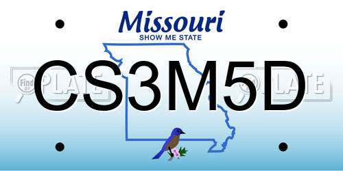 CS3M5D Missouri License Plate
