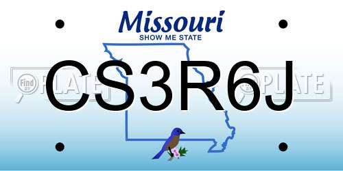 CS3R6J Missouri License Plate