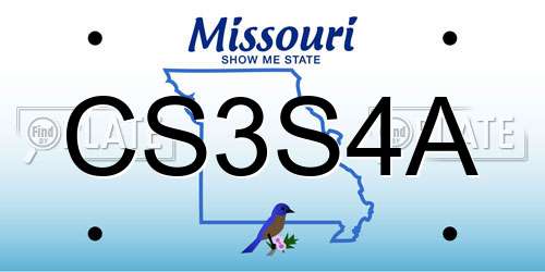 CS3S4A Missouri License Plate