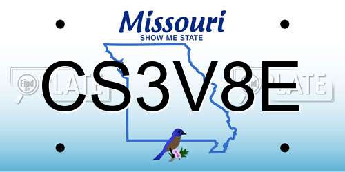 CS3V8E Missouri License Plate