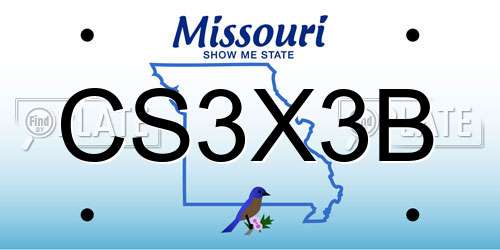 CS3X3B Missouri License Plate
