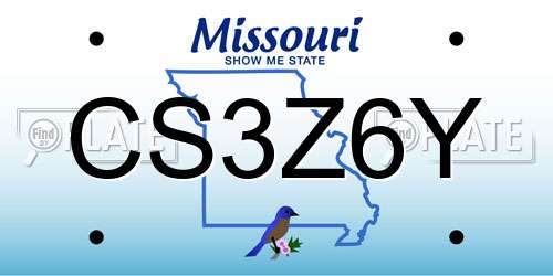 CS3Z6Y Missouri License Plate