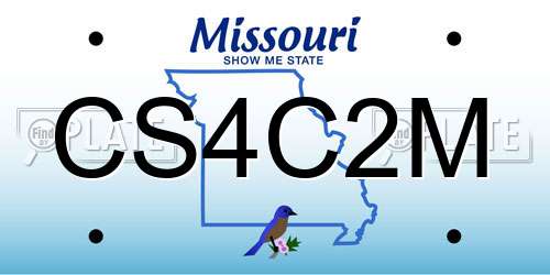 CS4C2M Missouri License Plate