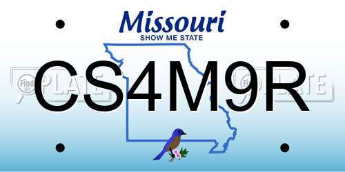 CS4M9R Missouri License Plate