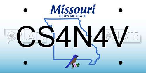 CS4N4V Missouri License Plate