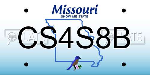 CS4S8B Missouri License Plate