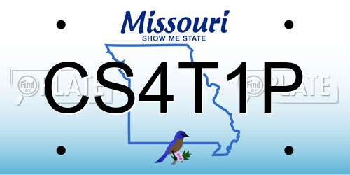 CS4T1P Missouri License Plate