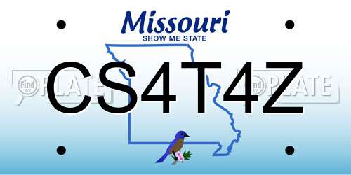 CS4T4Z Missouri License Plate