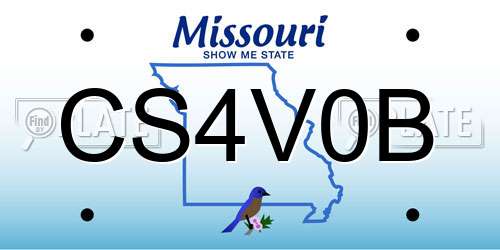 CS4V0B Missouri License Plate