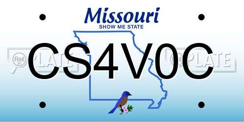 CS4V0C Missouri License Plate