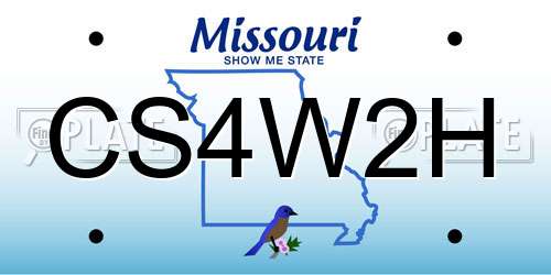 CS4W2H Missouri License Plate