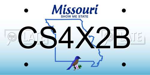 CS4X2B Missouri License Plate