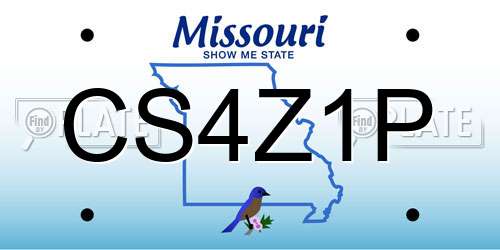 CS4Z1P Missouri License Plate