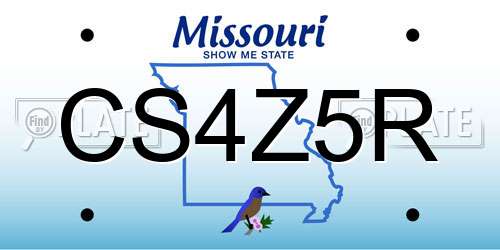 CS4Z5R Missouri License Plate