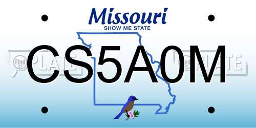 CS5A0M Missouri License Plate