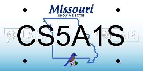 CS5A1S Missouri License Plate