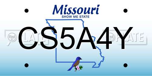 CS5A4Y Missouri License Plate