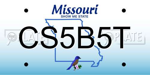 CS5B5T Missouri License Plate