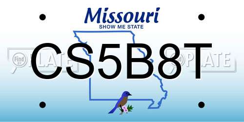 CS5B8T Missouri License Plate
