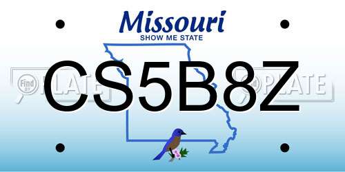 CS5B8Z Missouri License Plate