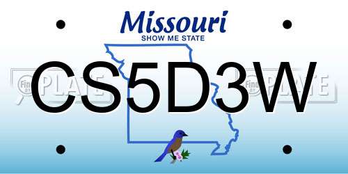 CS5D3W Missouri License Plate