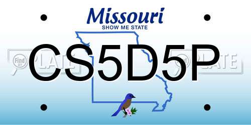CS5D5P Missouri License Plate