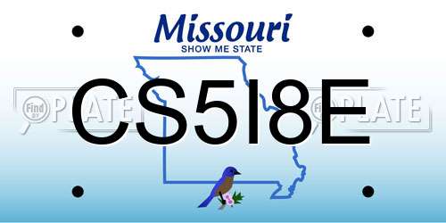CS5I8E Missouri License Plate