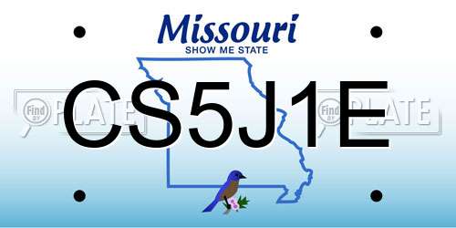 CS5J1E Missouri License Plate