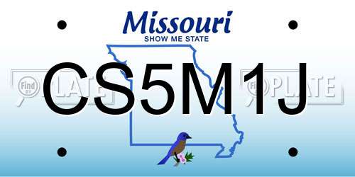 CS5M1J Missouri License Plate
