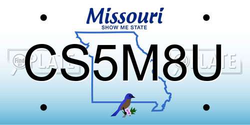 CS5M8U Missouri License Plate