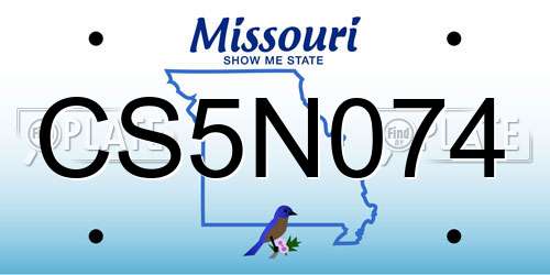 CS5N074 Missouri License Plate