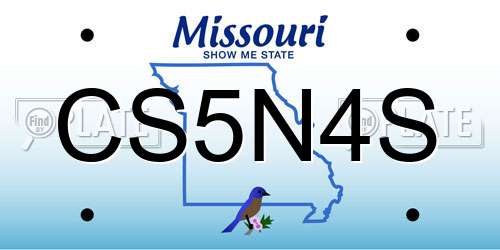 CS5N4S Missouri License Plate