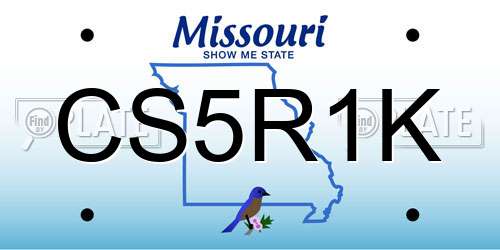 CS5R1K Missouri License Plate