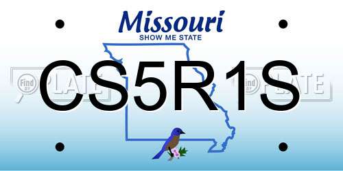 CS5R1S Missouri License Plate