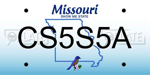 CS5S5A Missouri License Plate