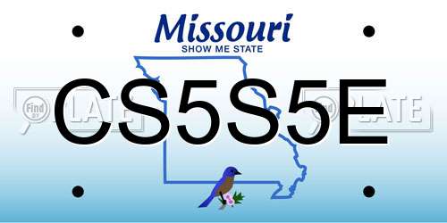 CS5S5E Missouri License Plate