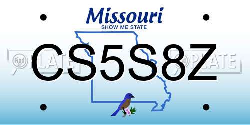 CS5S8Z Missouri License Plate