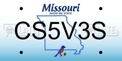 CS5V3S Missouri License Plate