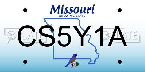 CS5Y1A Missouri License Plate
