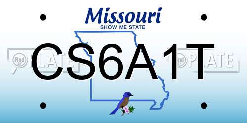 CS6A1T Missouri License Plate