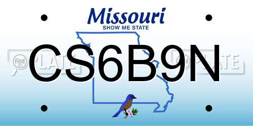 CS6B9N Missouri License Plate