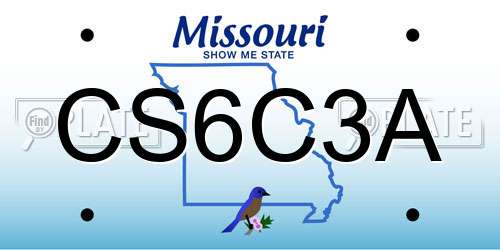 CS6C3A Missouri License Plate
