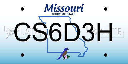 CS6D3H Missouri License Plate