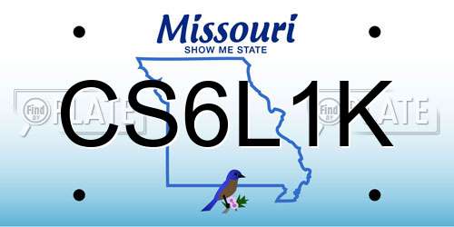 CS6L1K Missouri License Plate